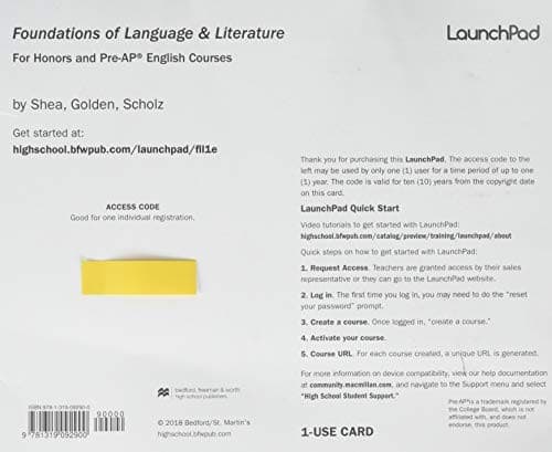 LaunchPad for Foundations of Language and Literature