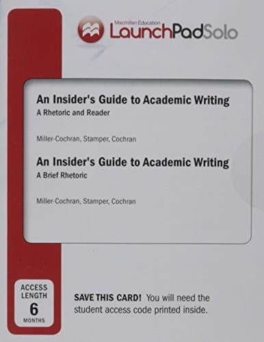 LaunchPad Solo for The Insider's Guide to Academic Writing