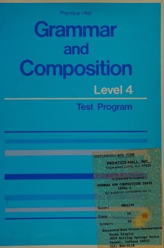 Prentice-Hall grammar and composition, level 4