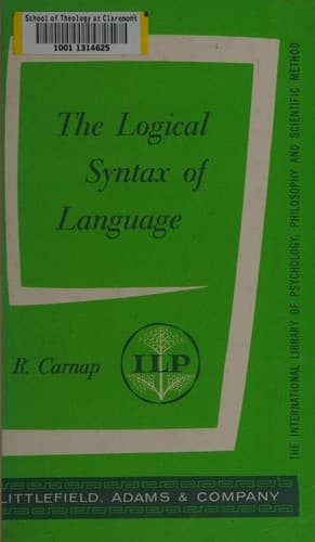 The logical syntax of language