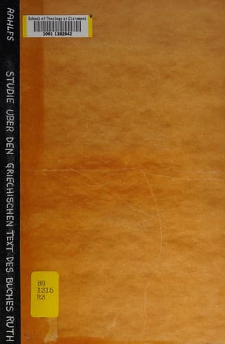 Studie über den griechischen Text des Buches Ruth