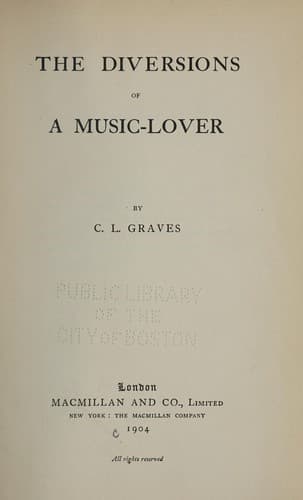The diversions of a music-lover