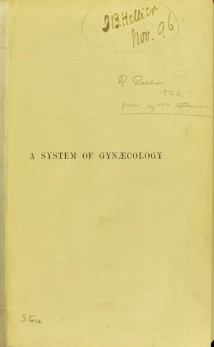A System of gynæcology
