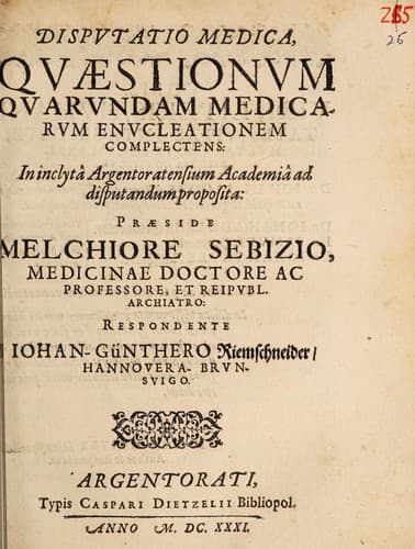 Disputatio medica, quaestionum quarundam medicarum enucleationem complectens ...