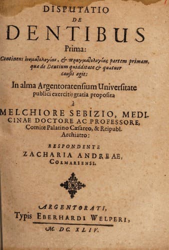 Disputatio de dentibus prima