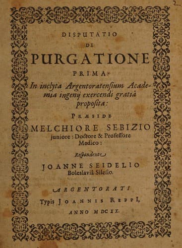 Disputatio de purgatione prima [-decima tertia] in inclyta Argentoratensium Academia ...