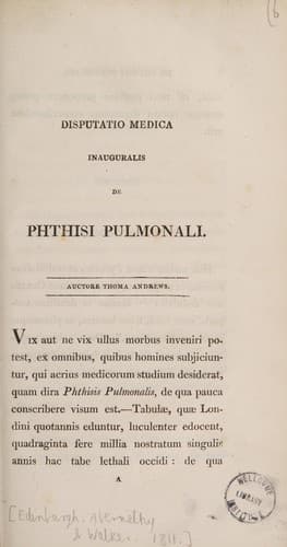 Dissertatio medica inauguralis, de phthisi pulmonali