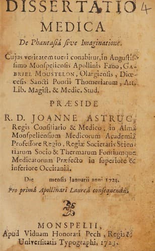 Dissertatio medica de phantasia sive imaginatione