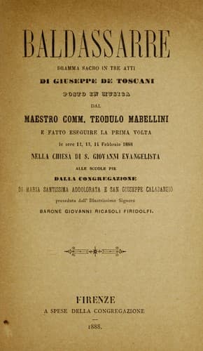 Baldassarre / composed by Teodulo Mabellini