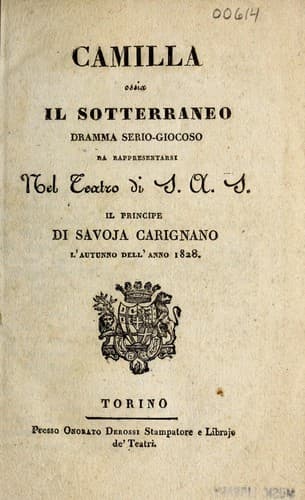 Camilla, ossia, Il sotterraneo