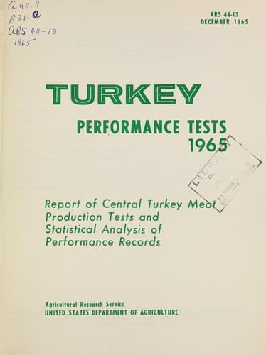 Turkey performance tests, 1965