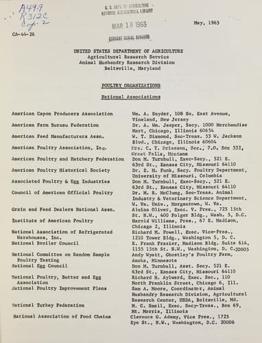 Poultry organizations