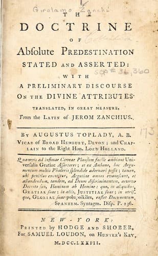 The doctrine of absolute predestination stated and asserted