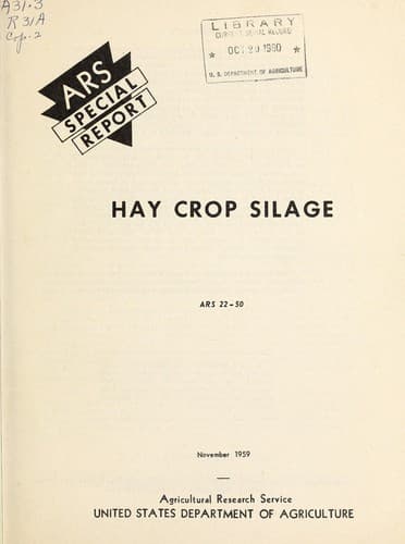 Hay crop silage