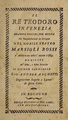 Il re Teodoro in Venezia