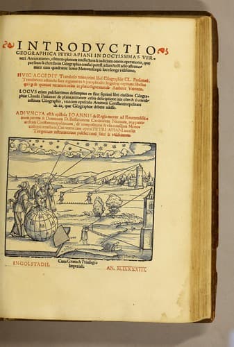 Introductio geographica Petri Apiani in doctissimas Verneri annotationes, co[n]tinens plenum intellectum [et] iudicium omnis operationis, quæ per sinus [et] chordas in géographia confici potest, adiuncto radio astronomico cum quadrante nouo meteoroscopii loco longe vitilissimo