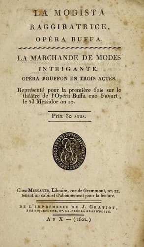 La marchande de modes, intrigante