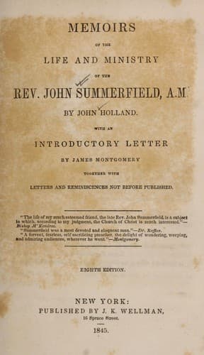 Memoirs of the life and ministry of the Rev. John Summerfield