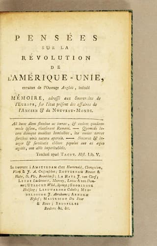 Pensées sur la révolution de l'Amérique-Unie