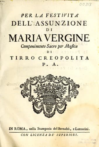 Per la festività dell'assunzione di Maria Vergine