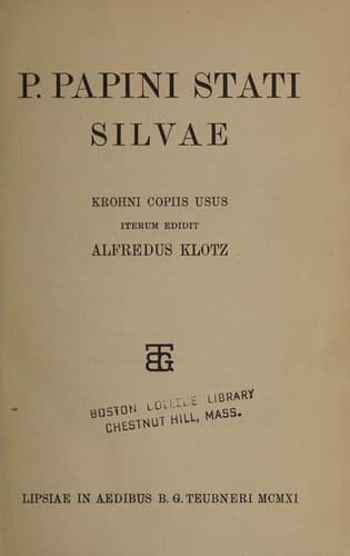 P. Papini Stati Silvae
