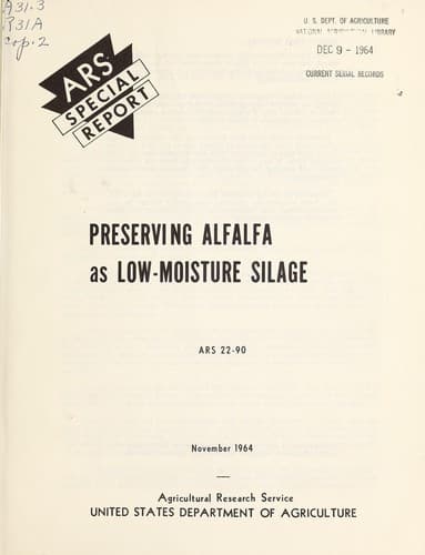 Preserving alfalfa as low-moisture silage