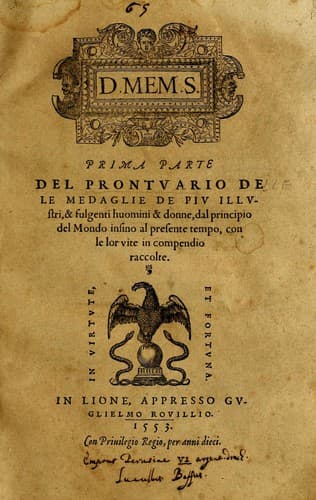 Prontvario de le medaglie de piv illvstri, & fulgenti huomini & donne, dal pricipio del mondo insino al presente tempo...