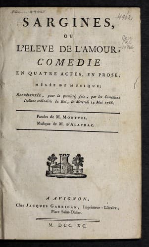 Sargines, ou, L'eleve de l'amour