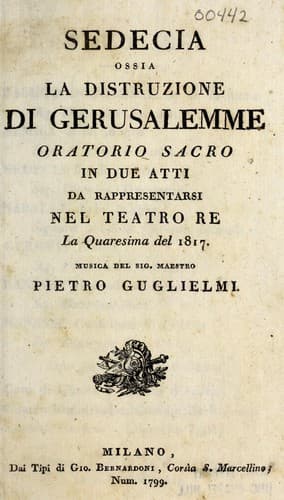 Sedecia, ossia, La distruzione di Gerusalemme