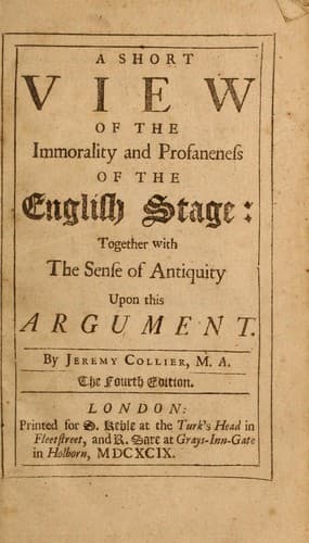 A short view of the immorality and profaneness of the English stage