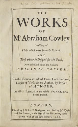 The works of Mr Abraham Cowley