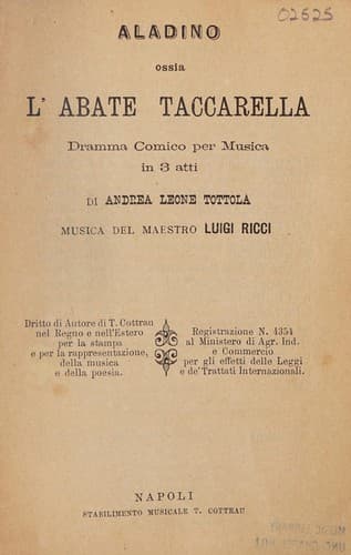 Aladino, ossia, L'abate Taccarella