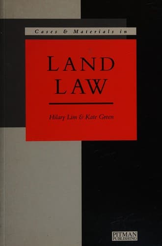 Cases and Materials in Land Law