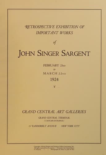 Retrospective exhibition of important works of John Singer Sargent