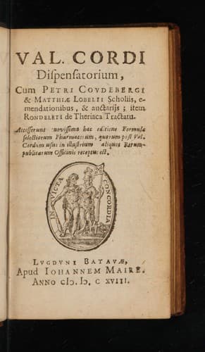 Dispensatorium, sive pharmacorum conficiendorum ratio