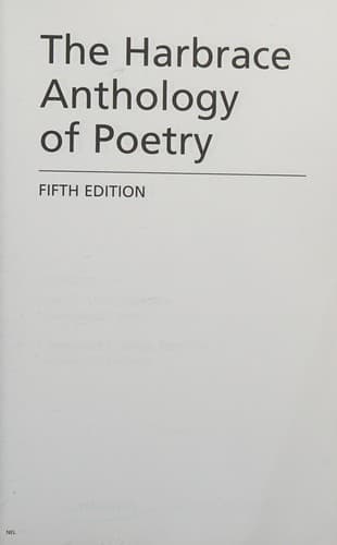 The Harbrace anthology of poetry