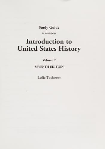 Study guide to accompany Introduction to American History