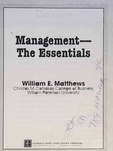 Management- the Essentials
