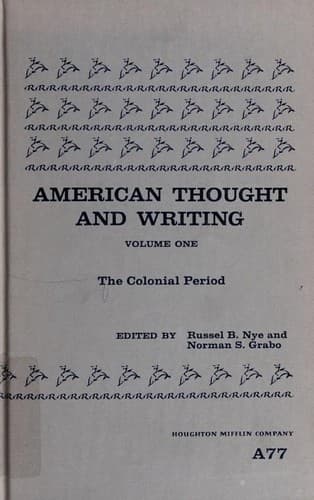 American thought and writing -- The Colonial Period