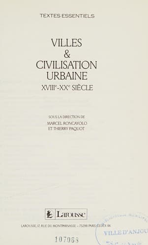 Villes et civilisation urbaine
