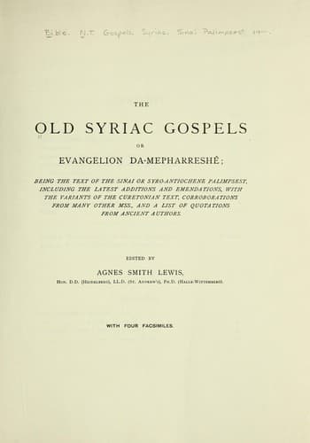 The Old Syriac Gospels