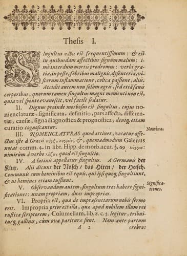 Disputatio solennis de singultu ... proposita a Melchiore Sebizio