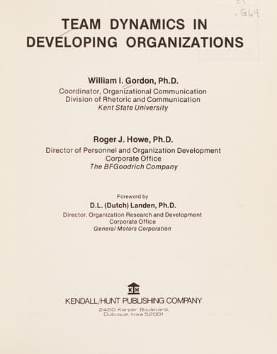 Team dynamics in developing organizations