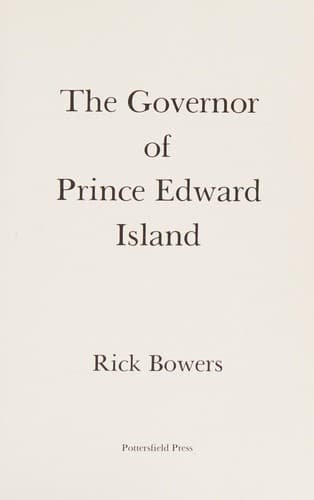 The governor of Prince Edward Island