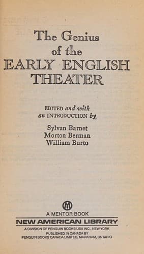 The Genius of the early English theatre