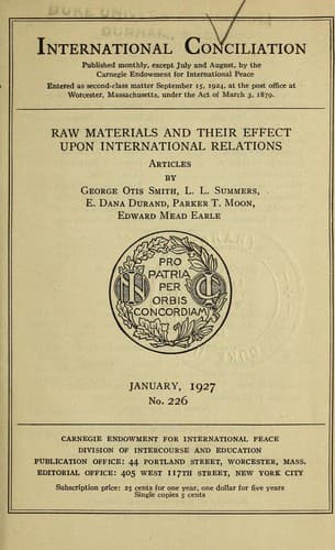 Raw materials and their effect upon international relations
