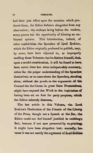 The speeches of the Hon. Thomas Erskine (now Lord Erskine), when at the bar, on subjects connected with the liberty of the press (1810)