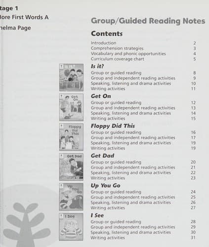 Group/Guided Reading Notes, Stage 1+ - More First Sentences A