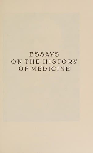 Essays on the history of medicine