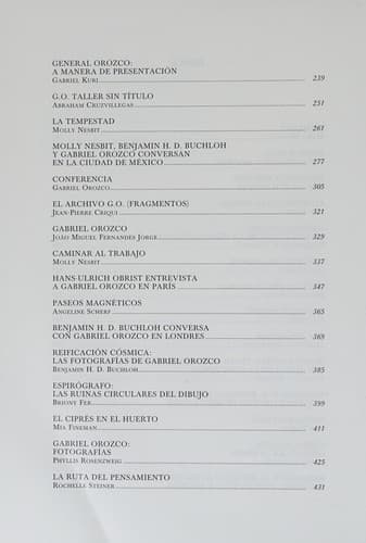 Textos sobre la obra de Gabriel Orozco